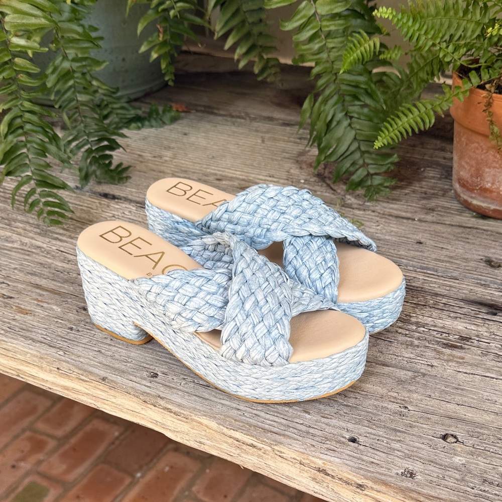 Beach Women's Light Blue Platform Sandals